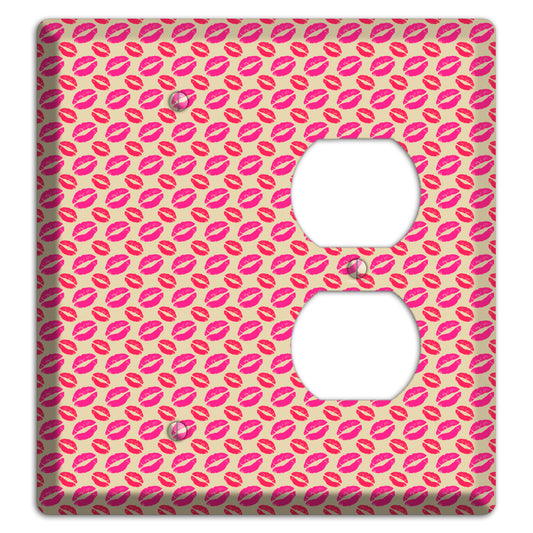 Pink and Red Kisses Blank / Duplex Wallplate