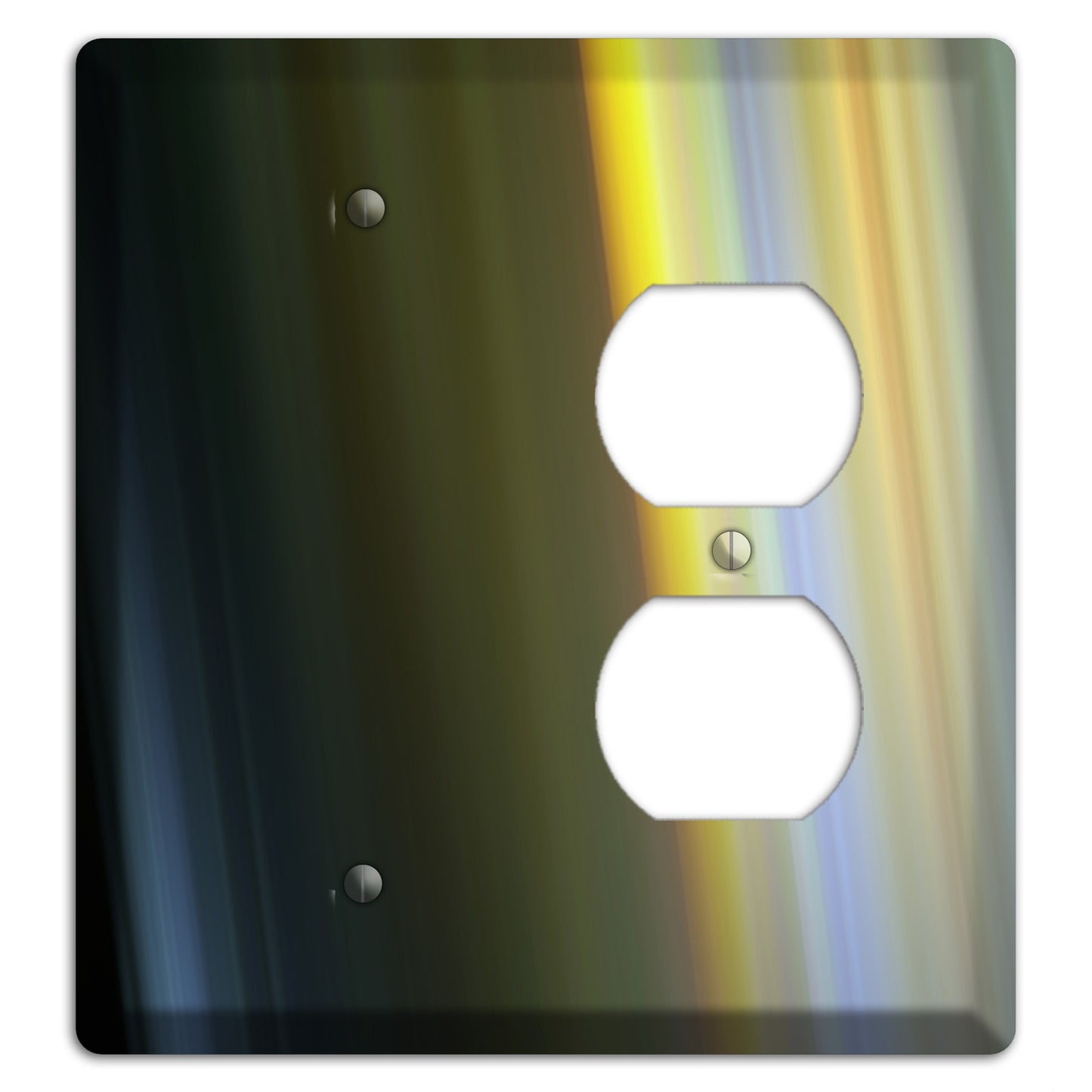 Black with Yellow Ray of Light Blank / Duplex Wallplate