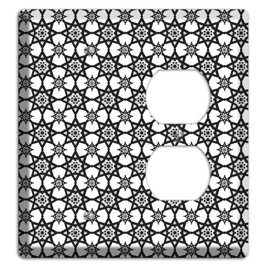 White and Black Arabesque Blank / Duplex Wallplate