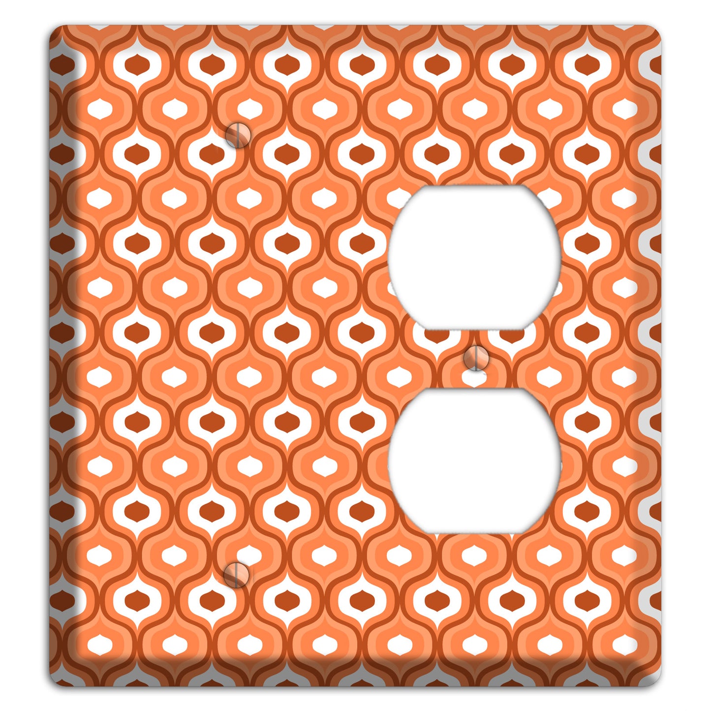 Orange and Red Double Scallop Blank / Duplex Wallplate