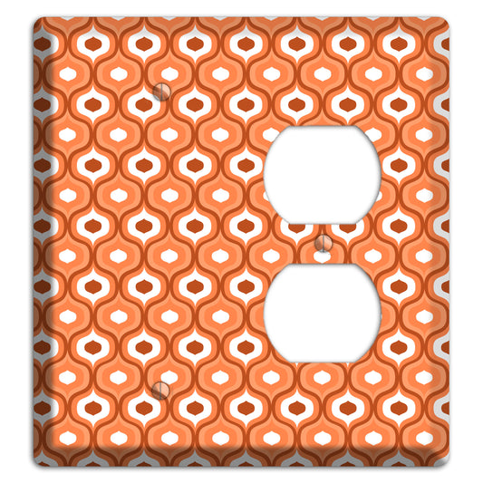 Orange and Red Double Scallop Blank / Duplex Wallplate