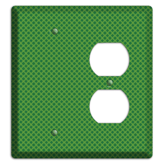 Multi Green Tiny Checked Foulard Blank / Duplex Wallplate