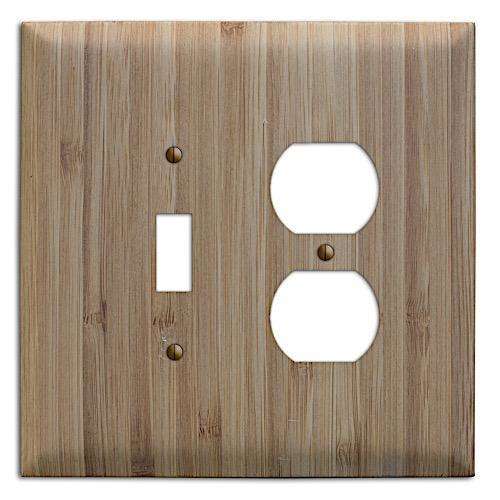 Caramel Bamboo Wood Toggle / Duplex Outlet Cover Plate:Wallplates.com