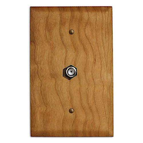 Cherry Wood Cable Hardware with Plate:Wallplates.com