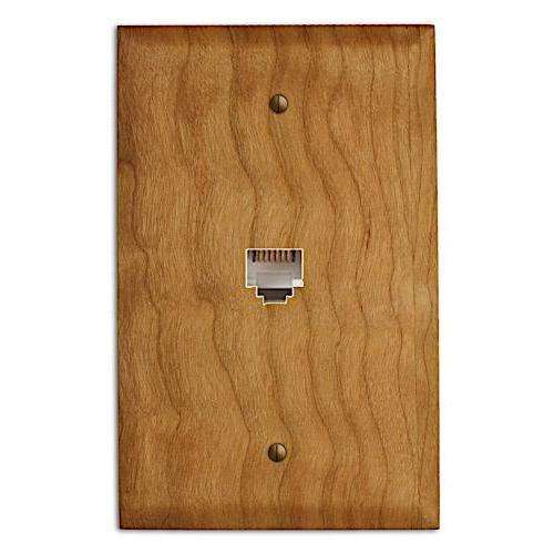 Cherry Wood Phone Hardware with Plate:Wallplates.com