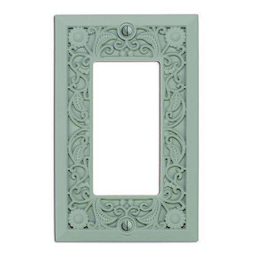 Tower Ash Green Filigree Shabby Chic 1 Rocker (GFI):Wallplatesonline.com