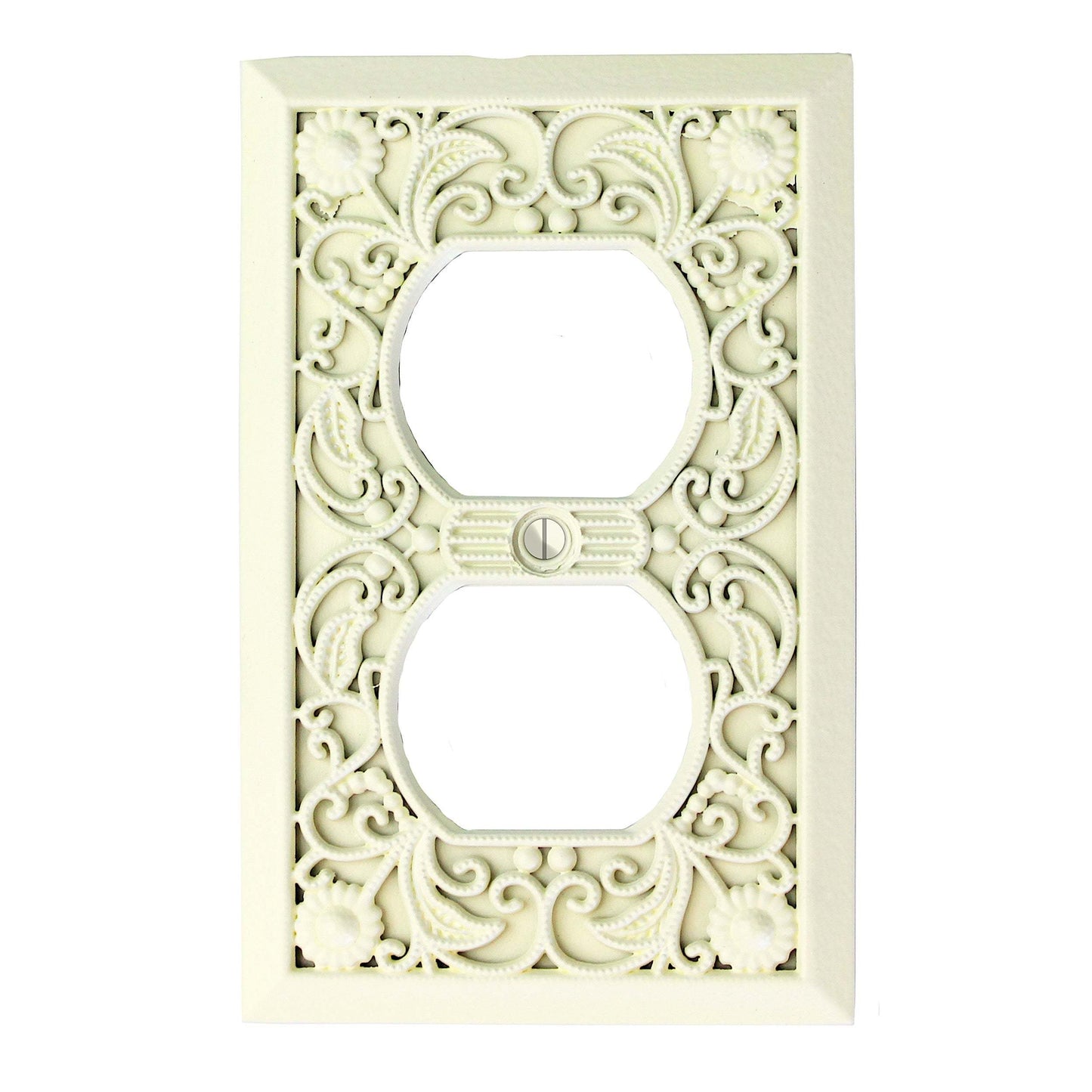 Linen Filigree Shabby Chic 1 Duplex Outlet:Wallplatesonline.com