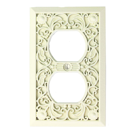 Linen Filigree Shabby Chic 1 Duplex Outlet:Wallplatesonline.com