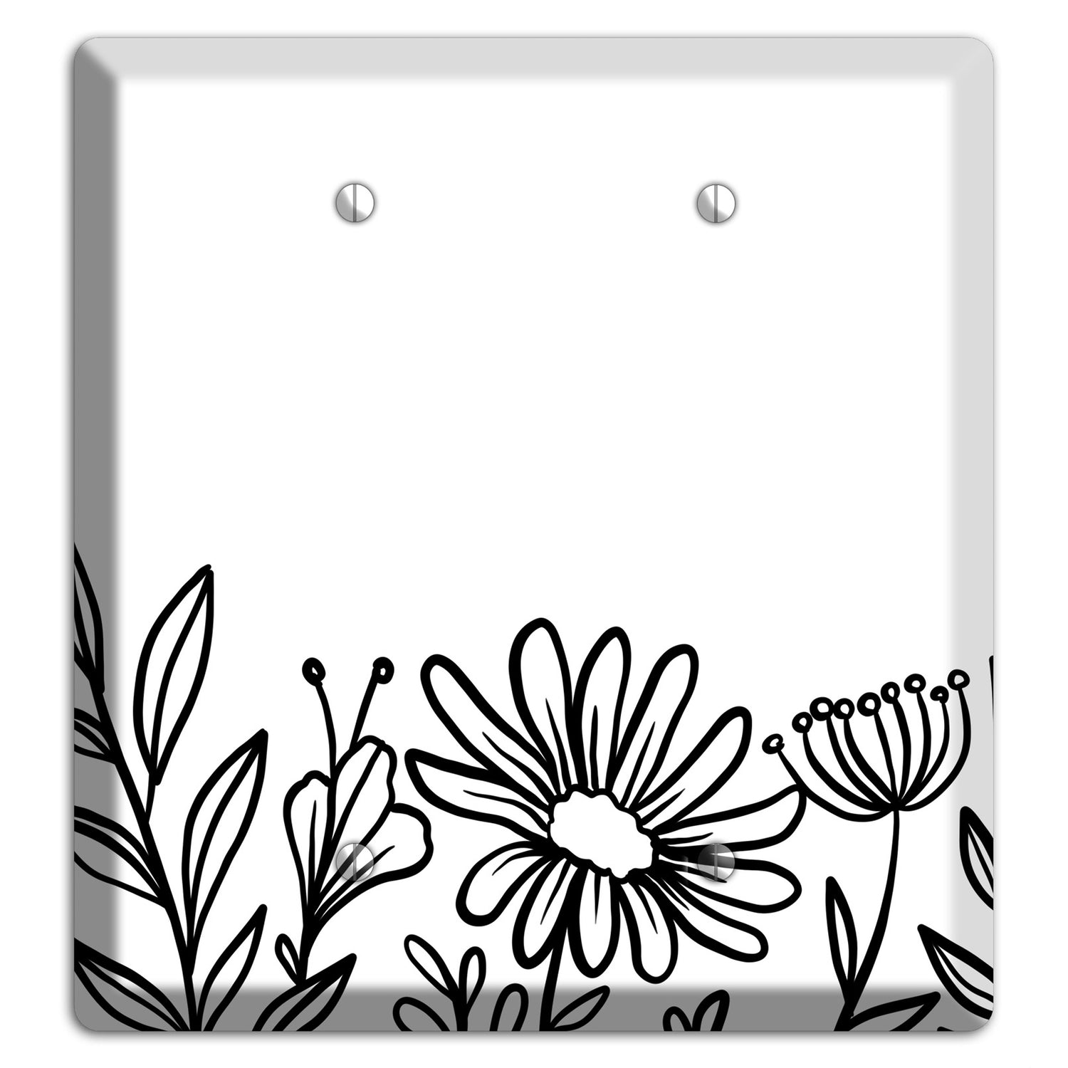 Hand-Drawn Floral 10 2 Blank Wallplate