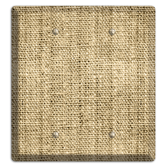 Indian Khaki Burlap 2 Blank Wallplate