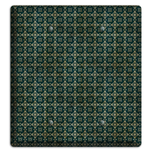 Dark Green Grunge Arabesque 2 Blank Wallplate