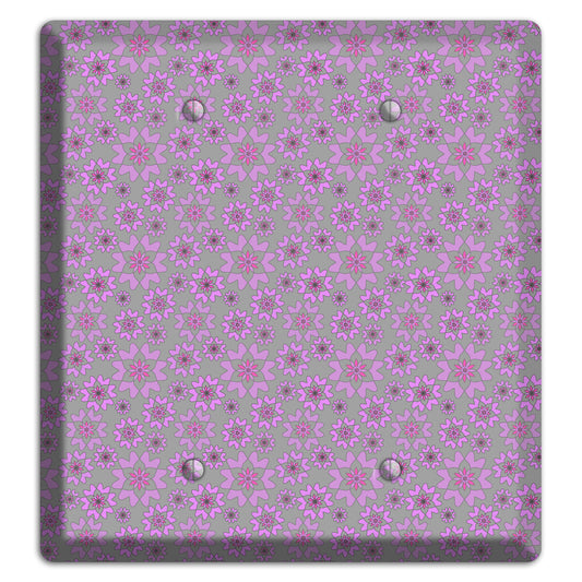 Grey with Tiny Purple Retro Suzani 2 2 Blank Wallplate