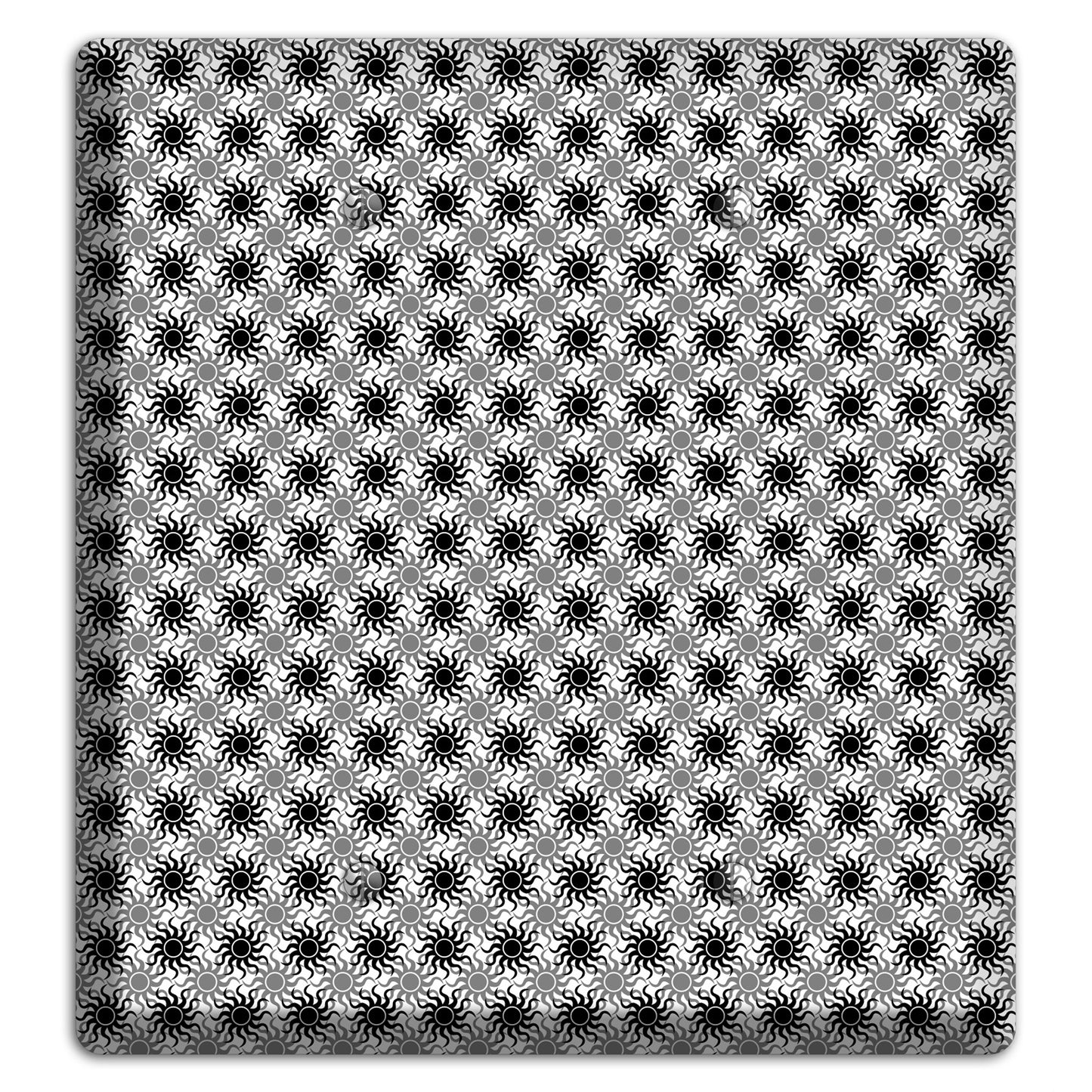 Black and Grey Sun Contour 2 Blank Wallplate