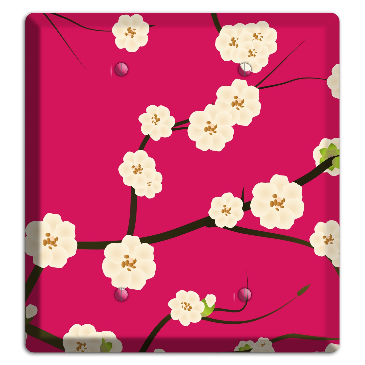 Red Cherry Bloosoms 2 Blank Wallplate