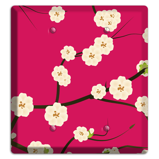 Red Cherry Bloosoms 2 Blank Wallplate