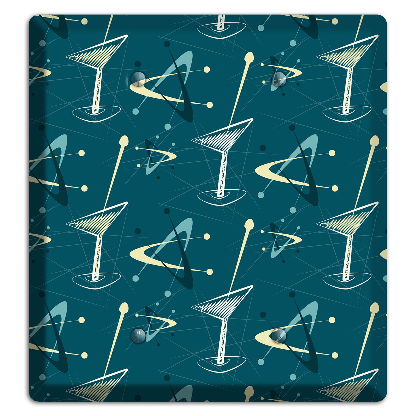 Navy Cocktail Hour 2 Blank Wallplate