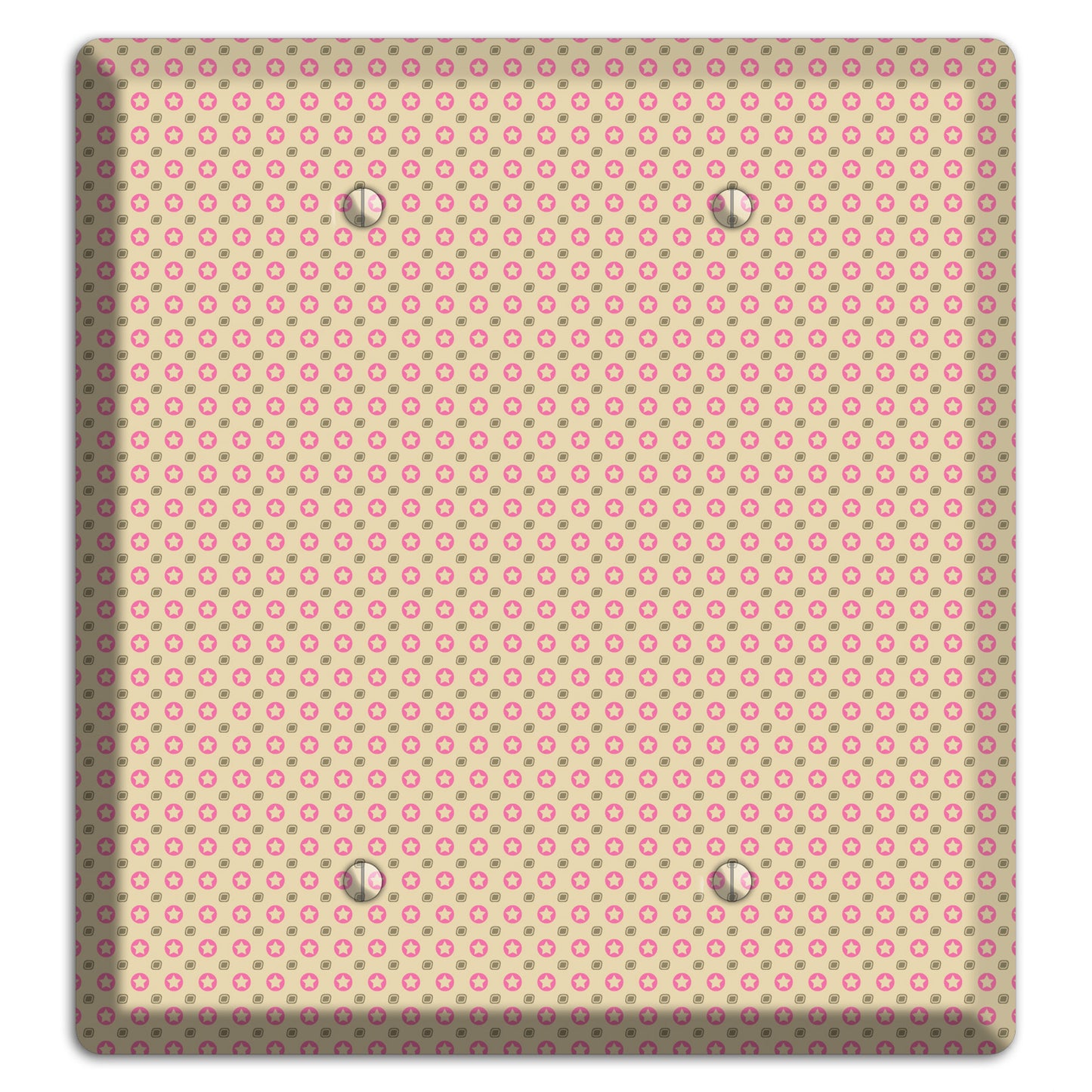 Beige with Pink Stars 2 Blank Wallplate