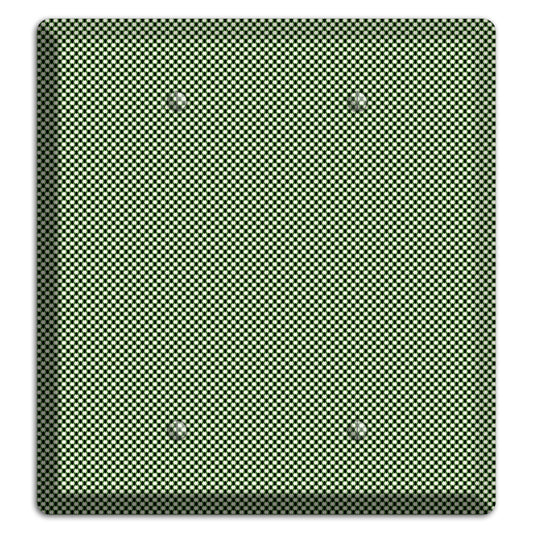 Green Tiny Check 2 Blank Wallplate