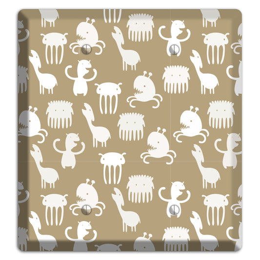 Sily Monsters Brown and White 2 Blank Wallplate