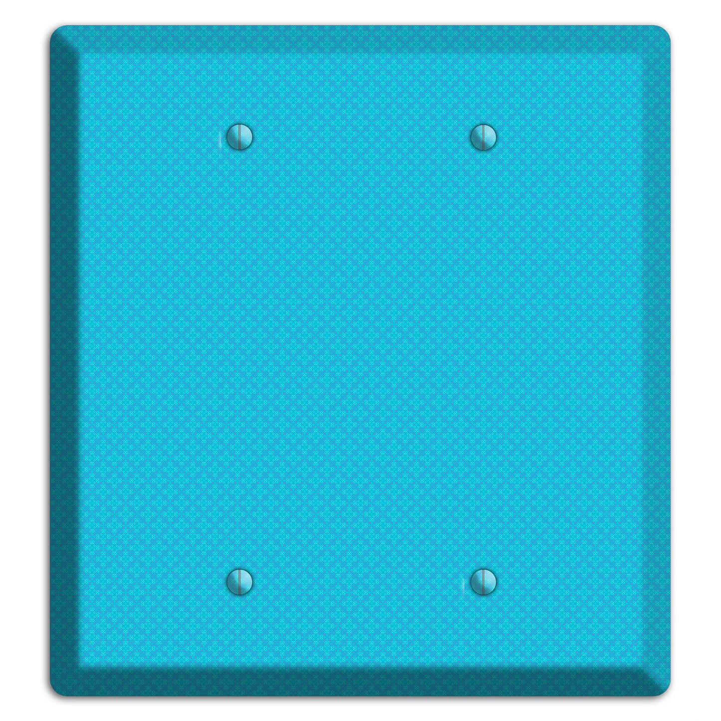 Turquoise Checkered Quatrefoil 2 Blank Wallplate