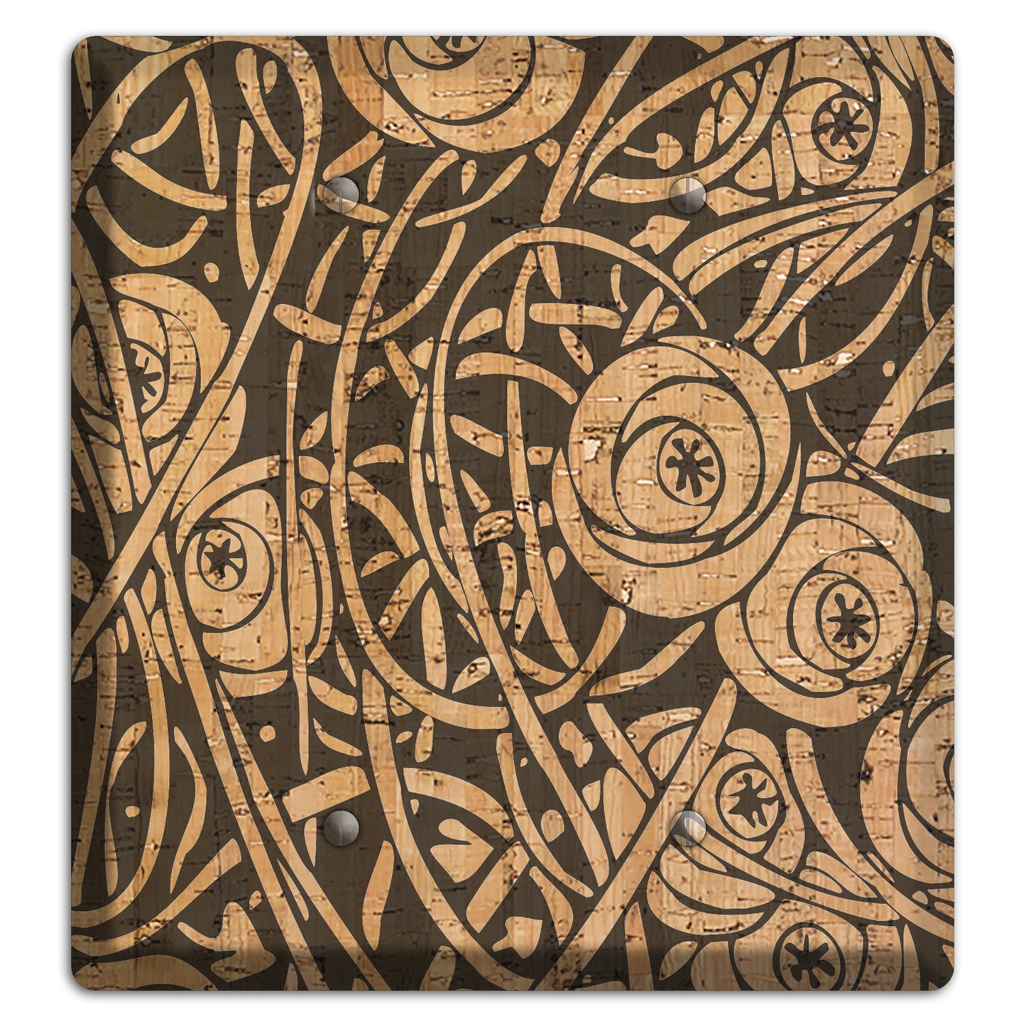 Deco Floral Cork 2 Blank Wallplate