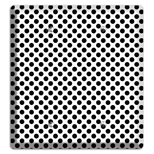 White with Black Packed Small Polka Dots 2 Blank Wallplate