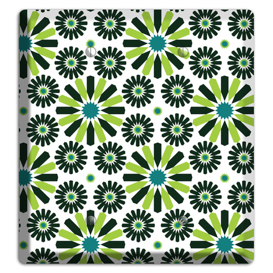 Lime and Teal Scandinavian Floral 2 Blank Wallplate