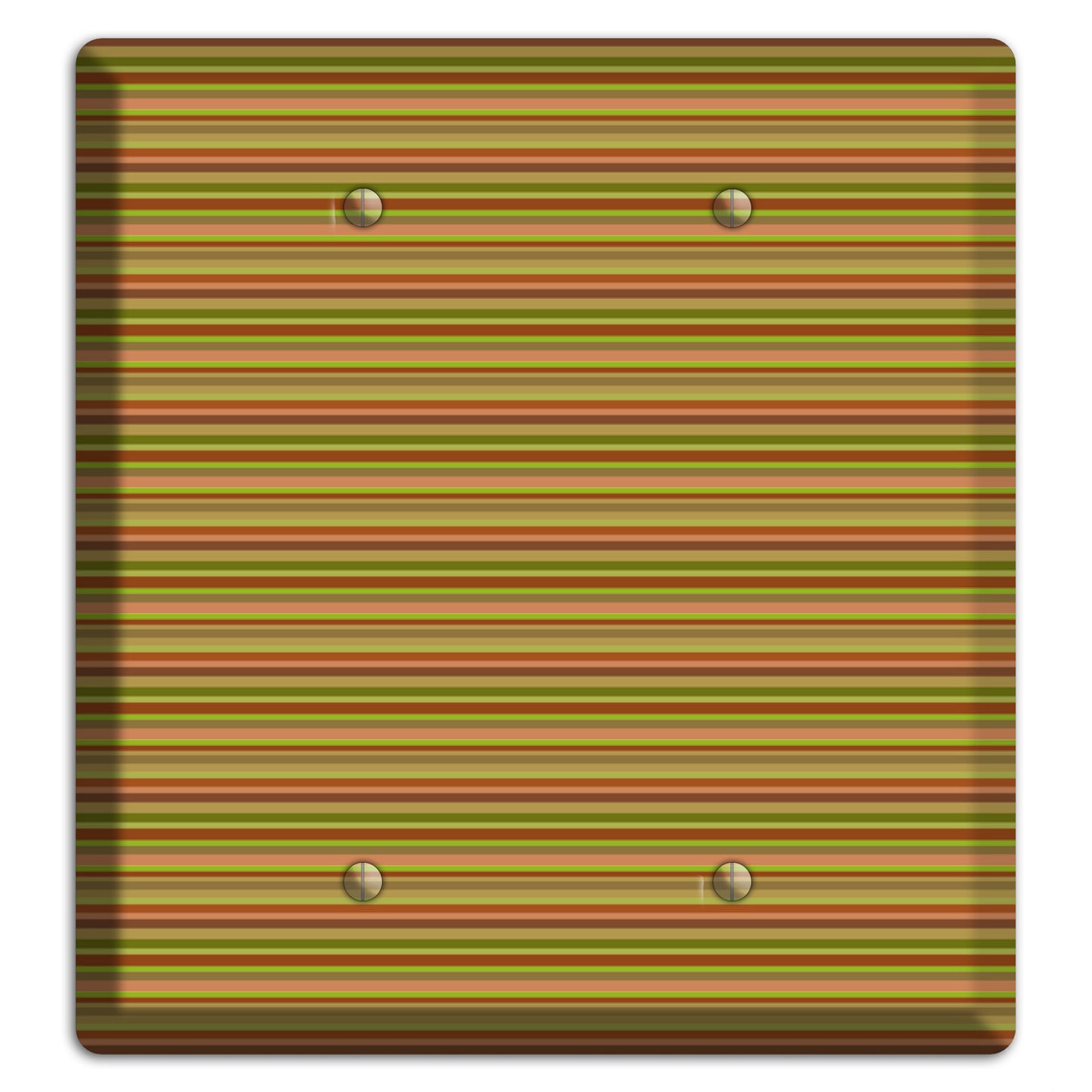 Multi Olive Burgundy Horizontal Stripes 2 Blank Wallplate