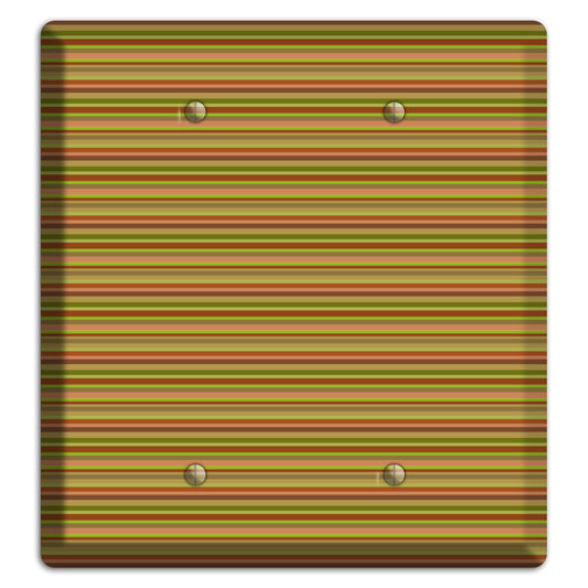 Multi Olive Burgundy Horizontal Stripes 2 Blank Wallplate