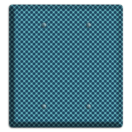 Turquoise with Blue Packed Polka Dots 2 Blank Wallplate