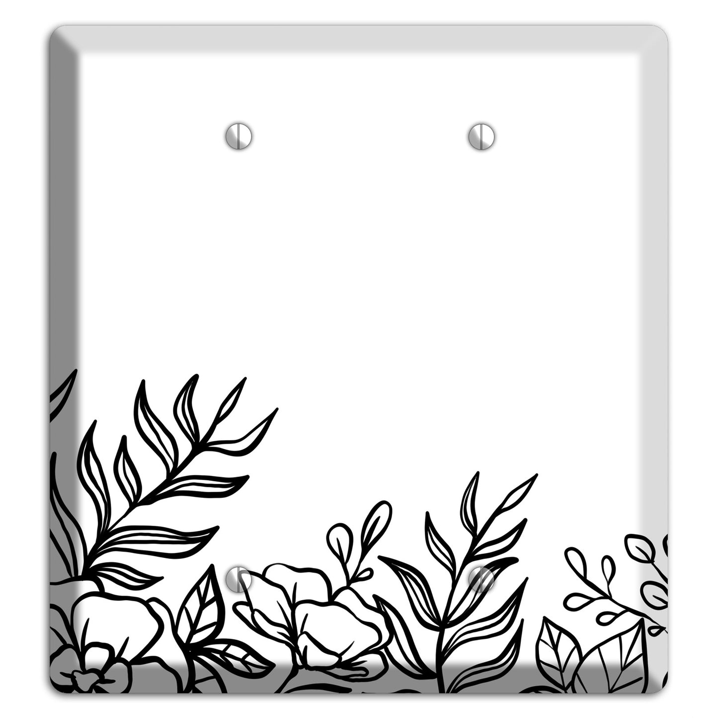 Hand-Drawn Floral 16 2 Blank Wallplate