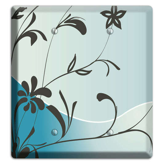 Blue-grey Flowers 2 Blank Wallplate