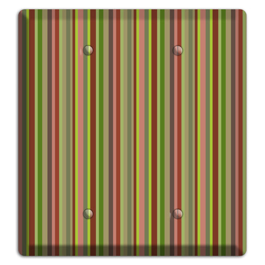 Multi Olive Burgundy Vertical Stripes 2 Blank Wallplate