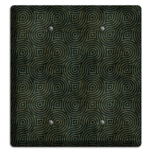 Green and Black Swirl 2 Blank Wallplate