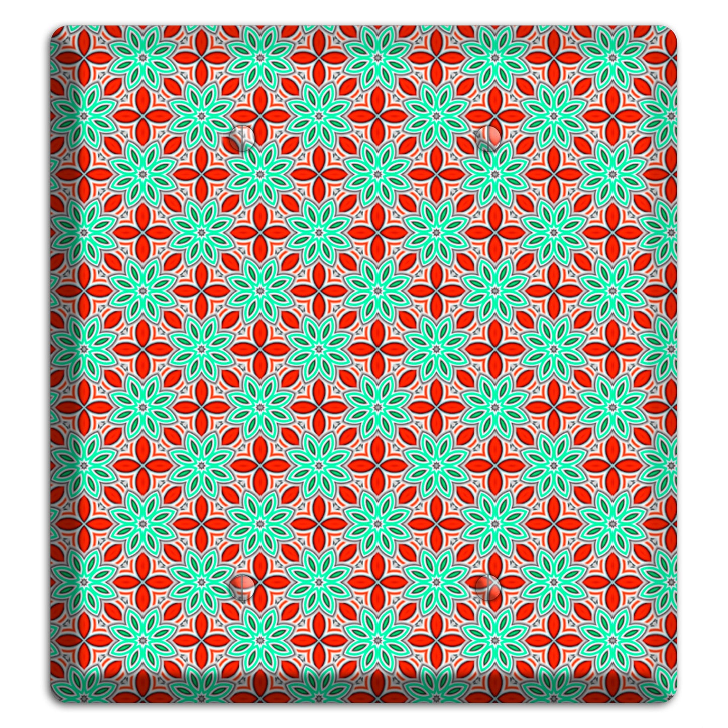 Green and Red Foulard 2 Blank Wallplate