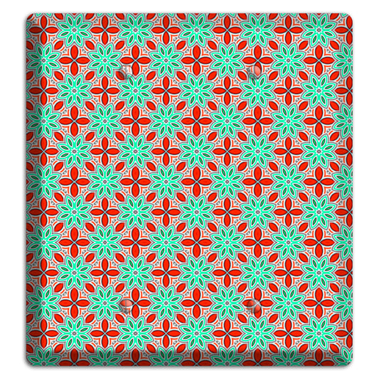 Green and Red Foulard 2 Blank Wallplate