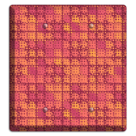 Coral Grunge Squares 2 Blank Wallplate