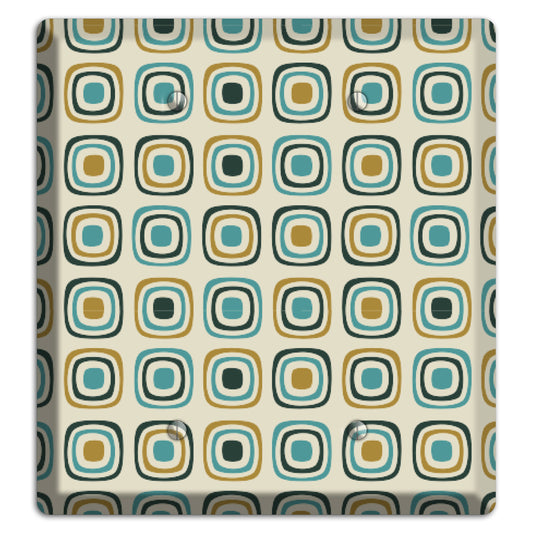 Yellow and Blue Rounded Squares 2 Blank Wallplate