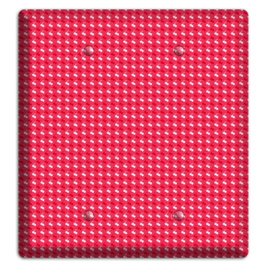 Red with White Motif 2 Blank Wallplate