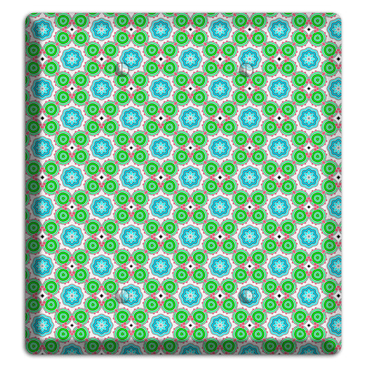 Green and Blue Foulard 2 Blank Wallplate