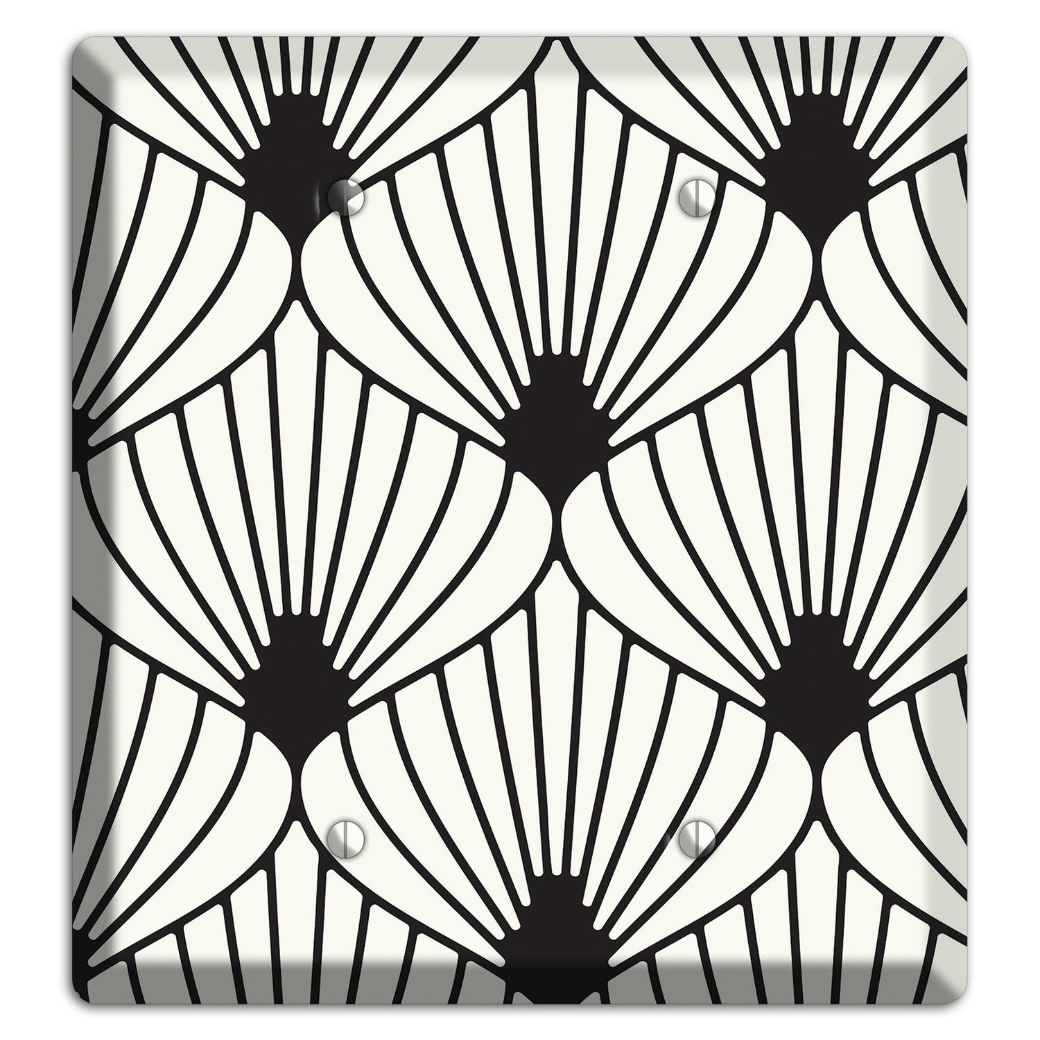 Black Deco Fans 2 Blank Wallplate