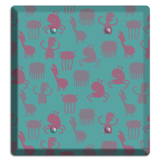 Sily Monsters Green 2 Blank Wallplate