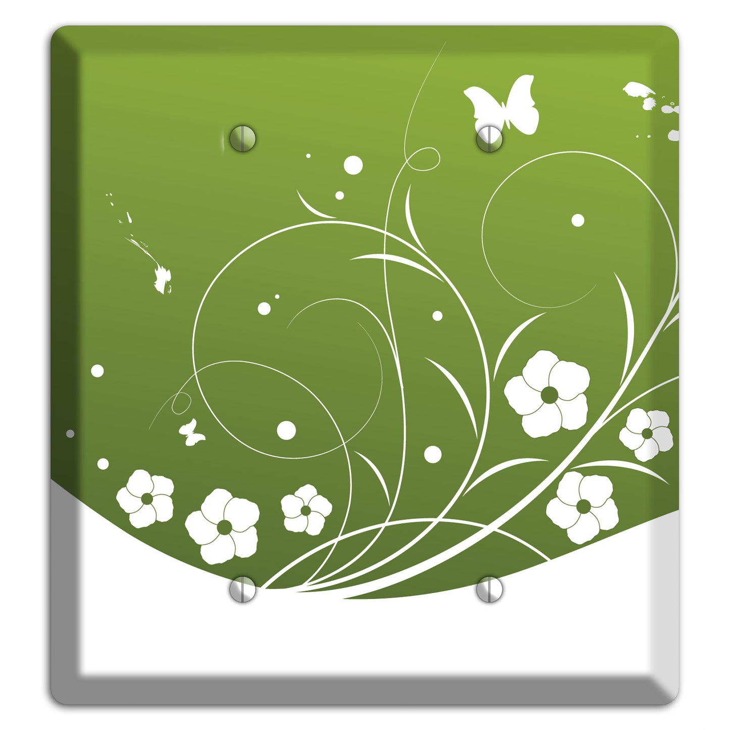 Green Floral Sprig 2 Blank Wallplate