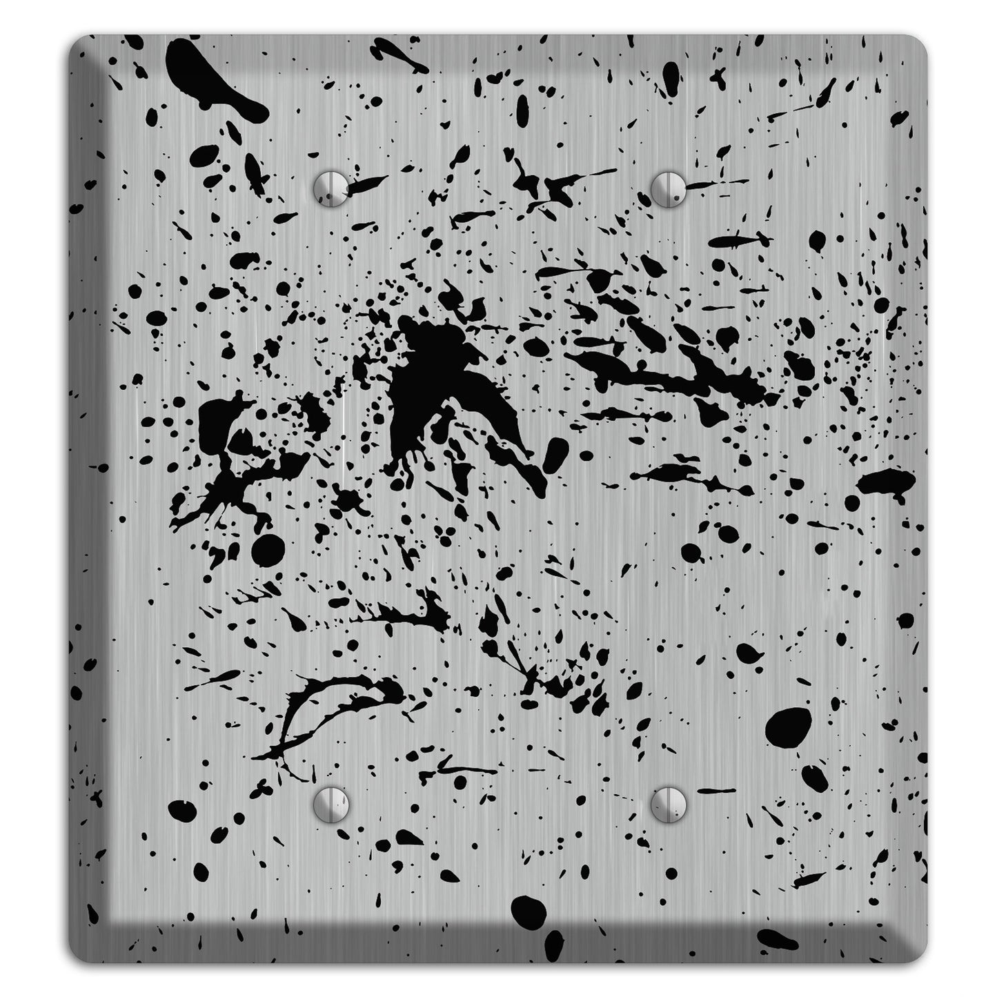 Ink Splash 4 Stainless 2 Blank Wallplate