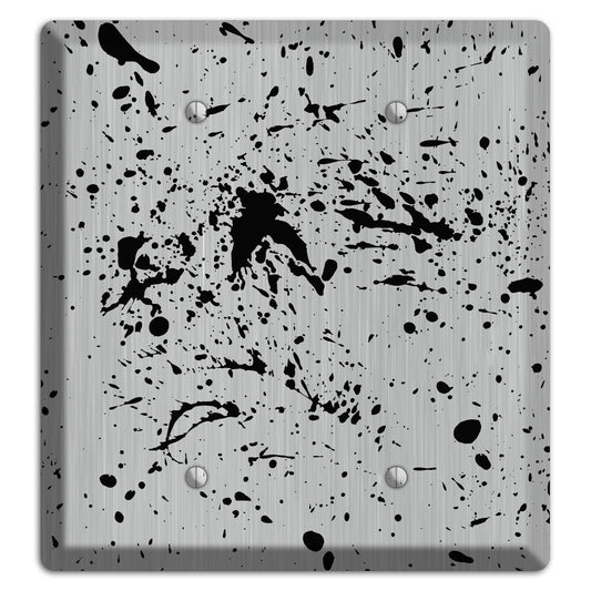 Ink Splash 4 Stainless 2 Blank Wallplate