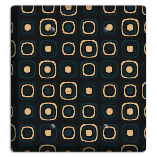 Black and Yellow Rounded Squares 2 Blank Wallplate