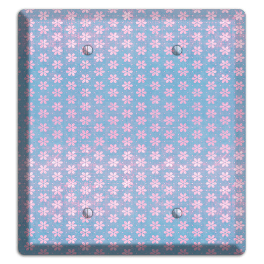 Periwinkle Grunge Floral Contour 2 Blank Wallplate