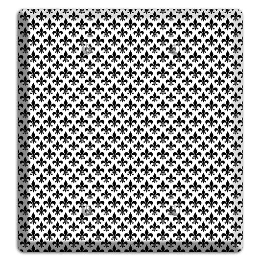 Black and White Fleur de lis 2 Blank Wallplate