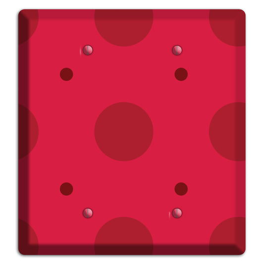 Red with Red Multi Tiled Medium Dots 2 Blank Wallplate