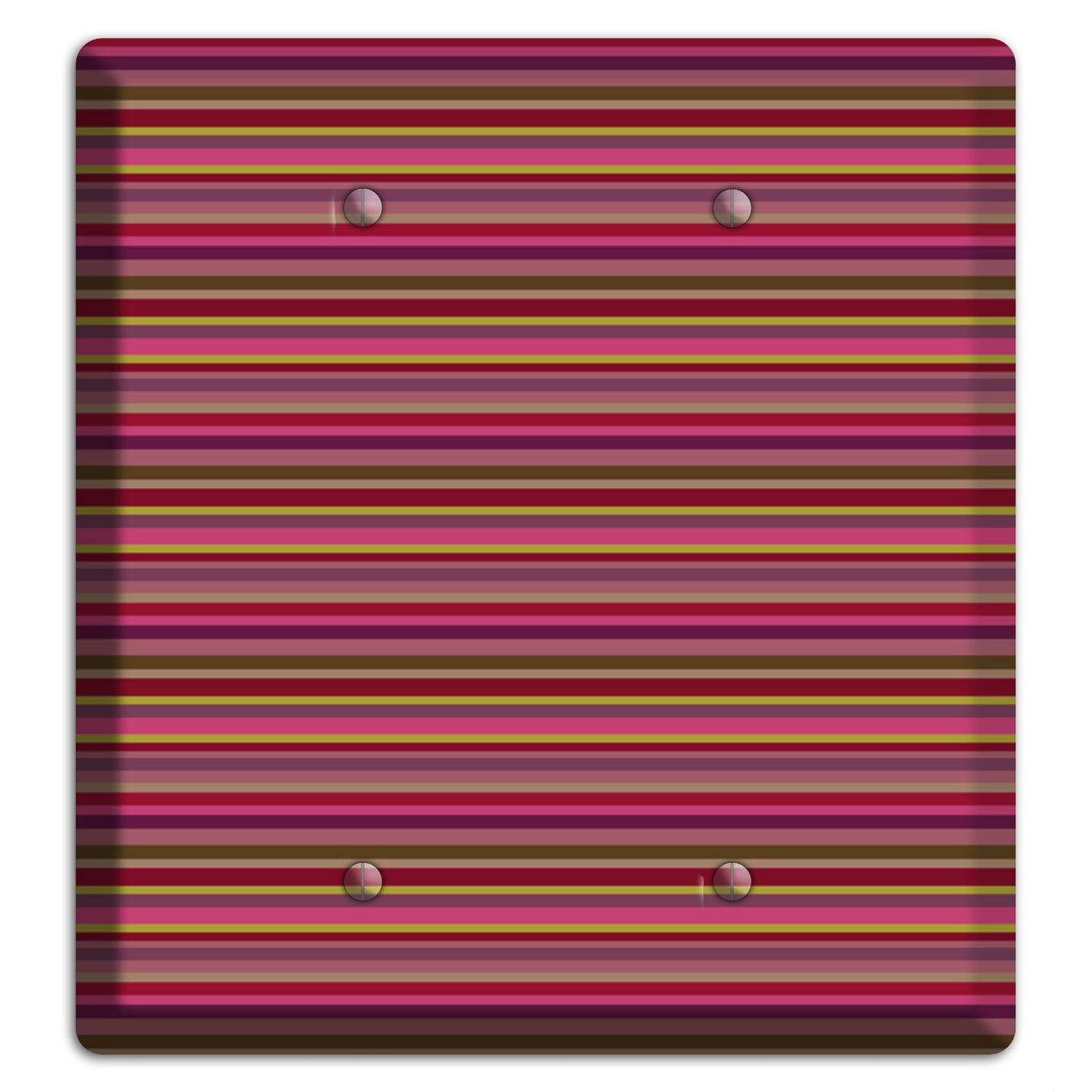 Fuschia Multi Horizontal Stripes 2 Blank Wallplate